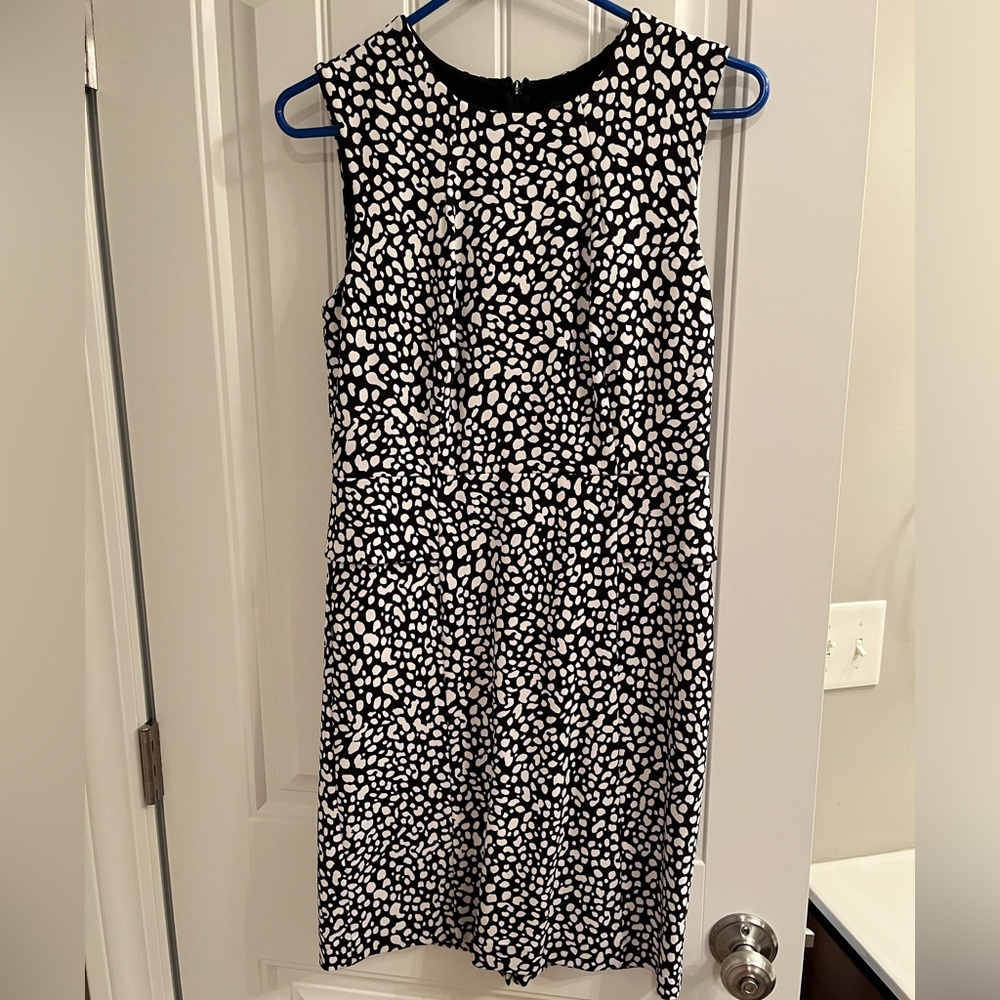 Black and off-white knee-length dress from Ann Taylor